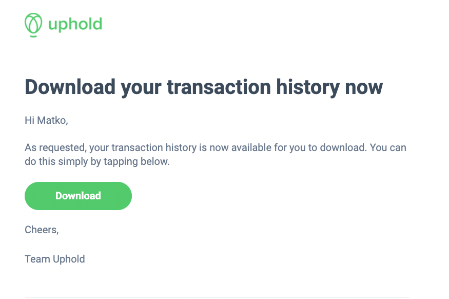 Uphold download transaction history