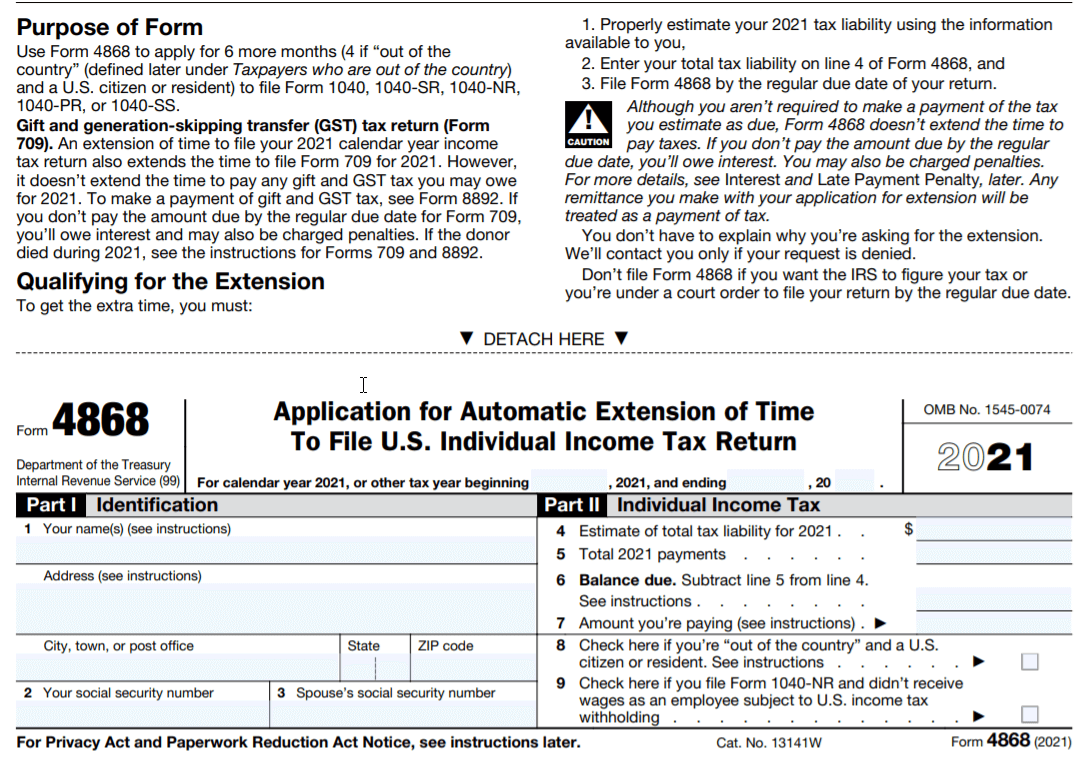 What is IRS Form 4868