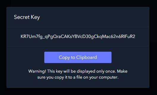 API secret key CoinJar