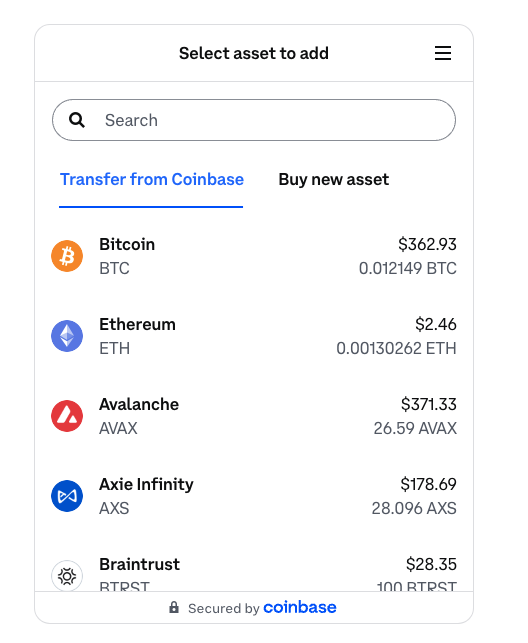 Transfer crypto out of Coinbase