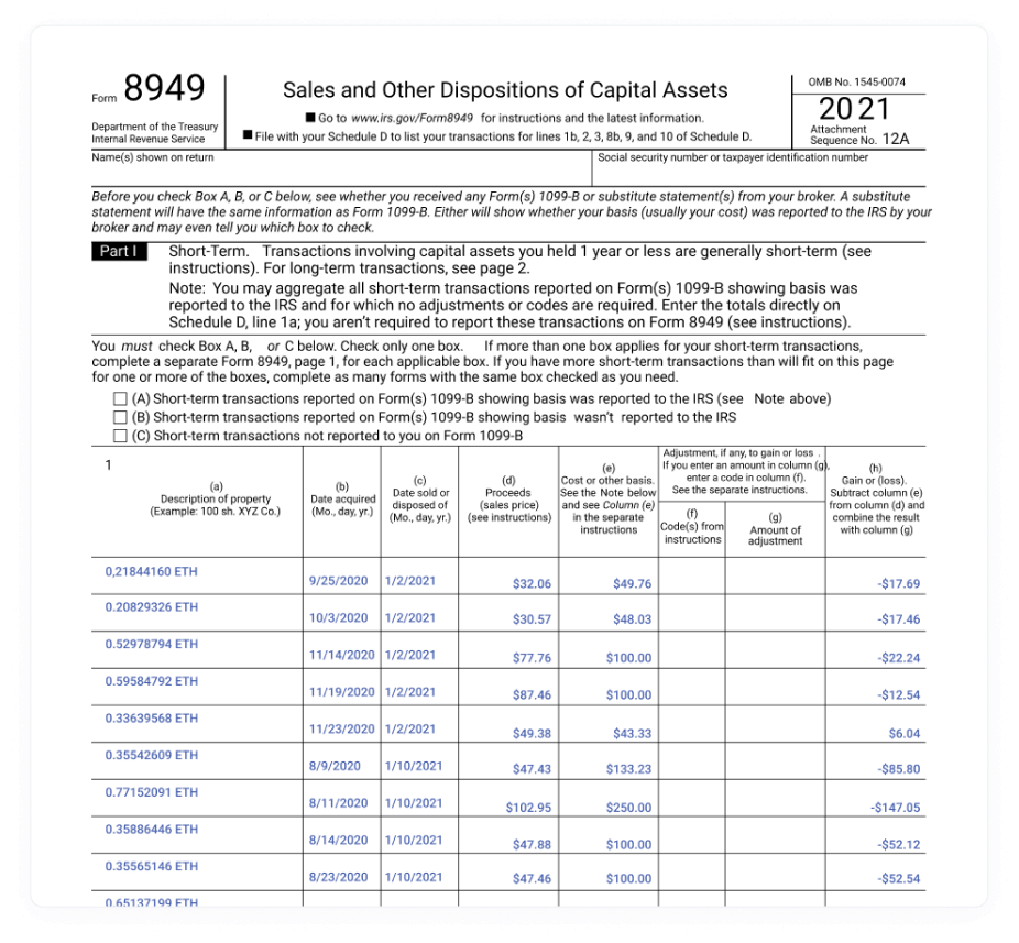 Form 8949 tax example 