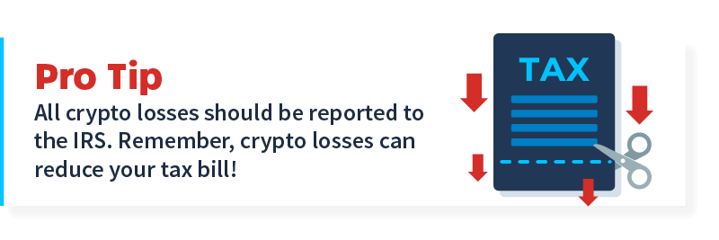 Crypto losses must be reported on your taxes