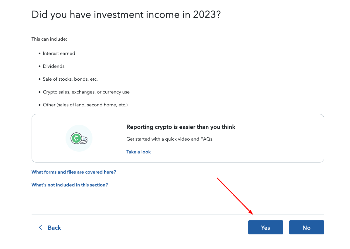 TurboTax investment income crypto